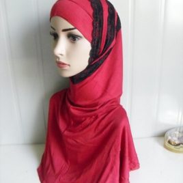 Black & Red Lace Amira Hijab
