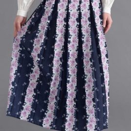 Rose Print Navy Skirt